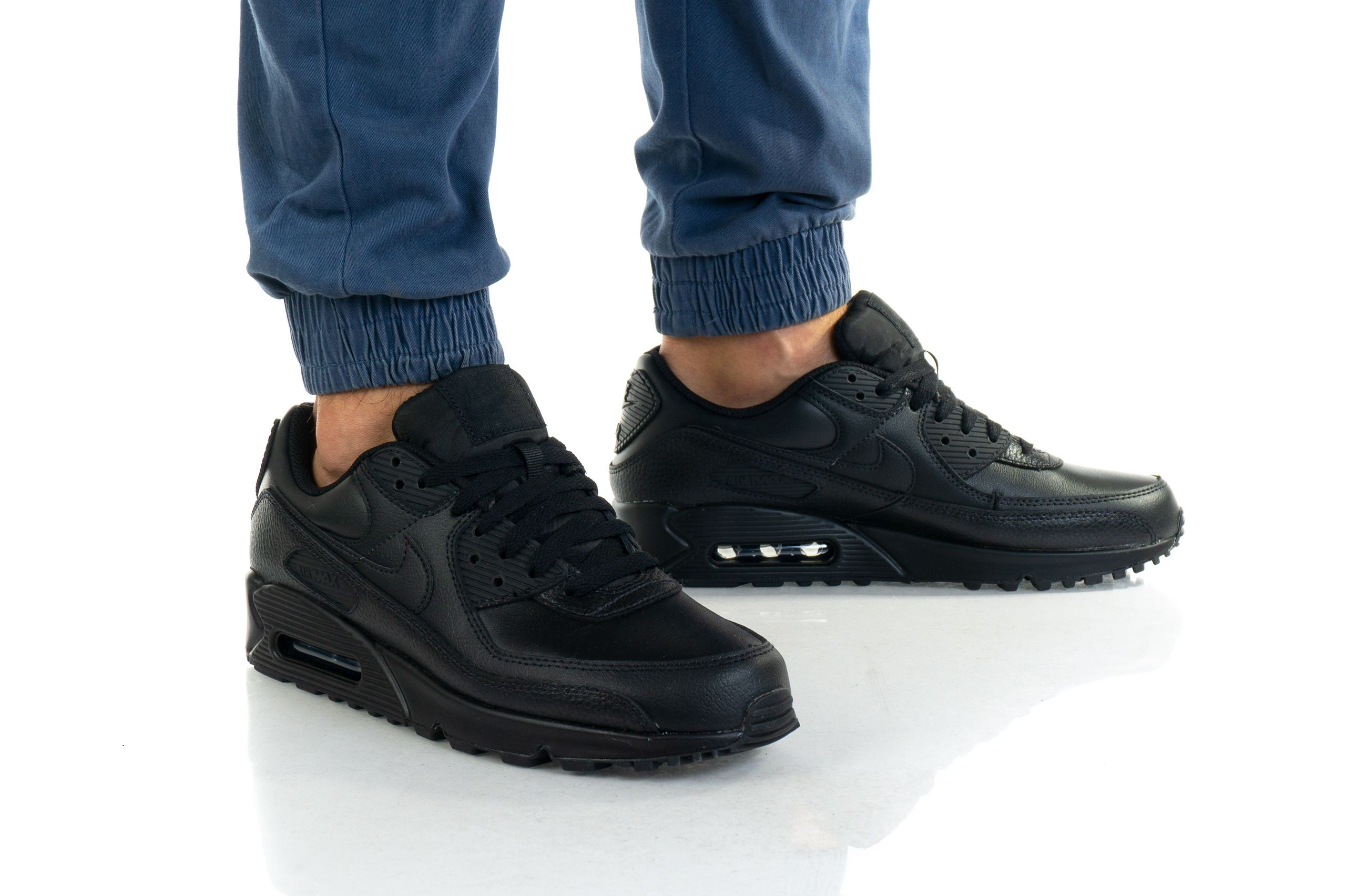 Air Max 90 Triple black Cuir Original